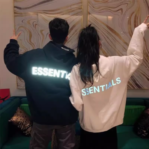 ESSENTIALS復線3M反光連帽衛衣男女秋冬歐美潮牌高街情侶寬鬆外套