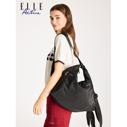 ELLE Active女包戶外運動大容量休閒斜後後背包單肩包多功能雙肩包