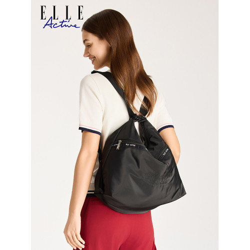 ELLE Active女包戶外運動大容量休閒斜後後背包單肩包多功能雙肩包