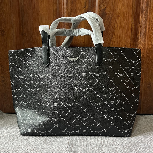 新款ZV女包印花大容量時尚通勤托特包翅膀燙鑽手提單肩腋下包