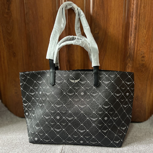 新款ZV女包印花大容量時尚通勤托特包翅膀燙鑽手提單肩腋下包