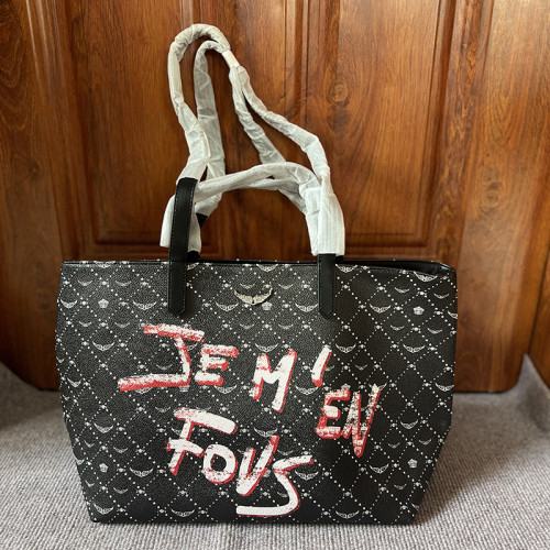 新款ZV女包印花大容量時尚通勤托特包翅膀燙鑽手提單肩腋下包