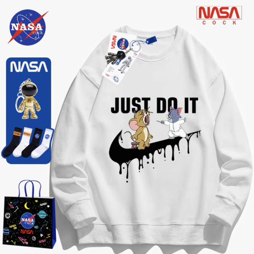NASA聯名貓和老鼠圓領衛衣男女情侶春秋冬季潮流加絨卡通動漫上衣 NASA聯名貓和老鼠圓領衛衣男女情侶春秋冬季潮流加絨卡通動漫上衣