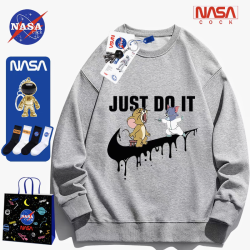 NASA聯名貓和老鼠圓領衛衣男女情侶春秋冬季潮流加絨卡通動漫上衣 NASA聯名貓和老鼠圓領衛衣男女情侶春秋冬季潮流加絨卡通動漫上衣