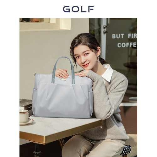 GOLF女士手提筆記型電腦包輕便帆布通勤公文包簡約大容量單肩托特 GOLF女士手提筆記型電腦包輕便帆布通勤公文包簡約大容量單肩托特
