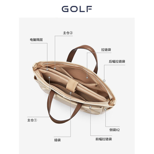 GOLF女士手提筆記型電腦包輕便帆布通勤公文包簡約大容量單肩托特 GOLF女士手提筆記型電腦包輕便帆布通勤公文包簡約大容量單肩托特