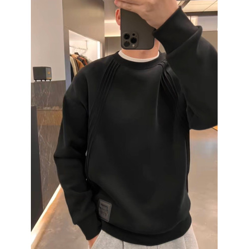 冬季新款磨毛線條加絨加厚衛衣男士時尚百搭簡約寬鬆重磅打底上衣 冬季新款磨毛線條加絨加厚衛衣男士時尚百搭簡約寬鬆重磅打底上衣