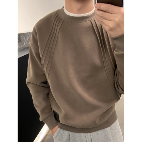 冬季新款磨毛線條加絨加厚衛衣男士時尚百搭簡約寬鬆重磅打底上衣 冬季新款磨毛線條加絨加厚衛衣男士時尚百搭簡約寬鬆重磅打底上衣