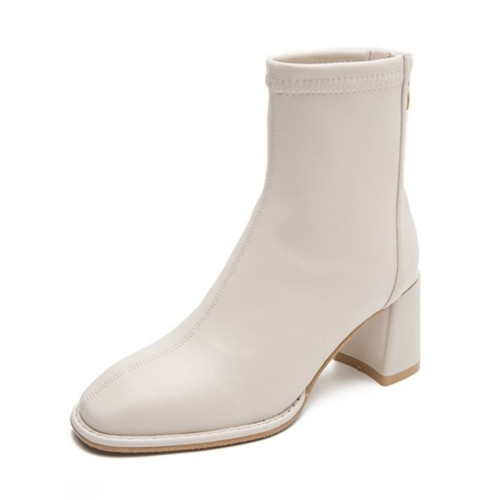 高跟瘦瘦靴女2025年秋冬新款粗跟單靴小方頭短靴後拉鍊時尚馬丁靴 高跟瘦瘦靴女2025年秋冬新款粗跟單靴小方頭短靴後拉鍊時尚馬丁靴