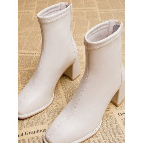 高跟瘦瘦靴女2025年秋冬新款粗跟單靴小方頭短靴後拉鍊時尚馬丁靴 高跟瘦瘦靴女2025年秋冬新款粗跟單靴小方頭短靴後拉鍊時尚馬丁靴