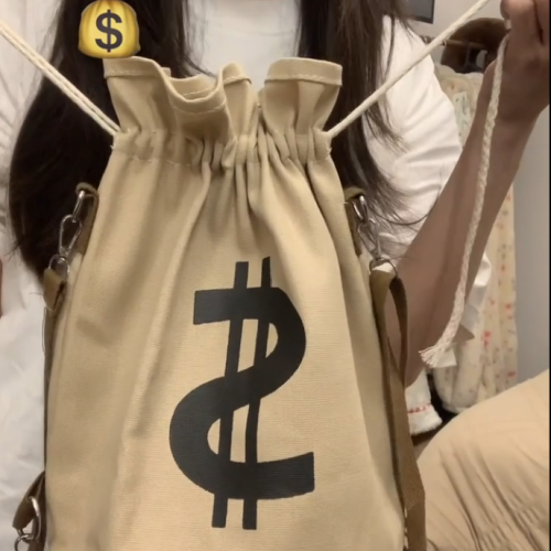 休閒斜後後背包美式帆布包多功能雙肩包兩用束口袋單肩包ins潮後後背包包 休閒斜後後背包美式帆布包多功能雙肩包兩用束口袋單肩包ins潮後後背包包