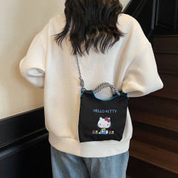 2025新款時尚百搭女單肩包卡通kt貓外出小拎包小衆洋氣斜背手機包