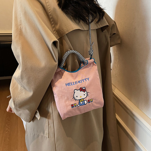 2025新款時尚百搭女單肩包卡通kt貓外出小拎包小衆洋氣斜背手機包