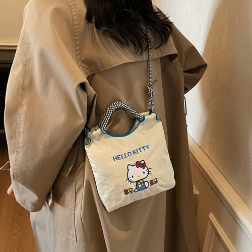 2025新款時尚百搭女單肩包卡通kt貓外出小拎包小衆洋氣斜背手機包