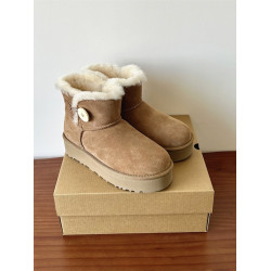 河南桑坡村羊皮毛一體真皮羊毛松糕厚底增高雪地靴女冬季短筒短靴