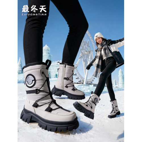 最冬天防水雪地靴女厚底加厚保暖女靴防滑防寒女鞋東北哈爾濱棉鞋