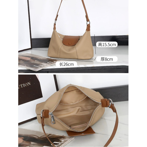 2026秋天新款真皮腋下單肩餃子包兩根肩帶大容量軟牛皮斜背小包女