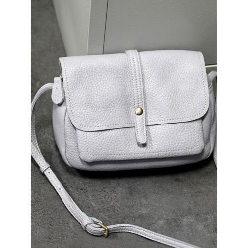 森系文藝軟牛皮女包大容量多口袋實用純皮夏季白色真皮單肩斜後後背包