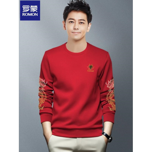 羅矇男裝潮流官網衛衣賀嵗龍年【吉祥紅色】加絨加厚運動風上衣 羅矇男裝潮流官網衛衣賀嵗龍年【吉祥紅色】加絨加厚運動風上衣