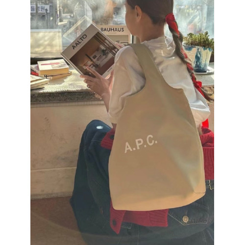 韓國APC女士印花皮質托特包大容量通勤包單肩電腦包手提包