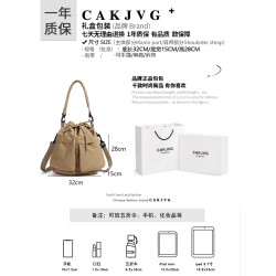 CAKJVG小衆高級感包包多口袋輕便帆布包手提水桶包尼龍單肩斜後後背包
