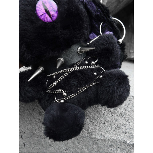 血液供給原創◆萬聖節限定!惡魔兔獨眼玩偶哥特毛絨兔包包斜背