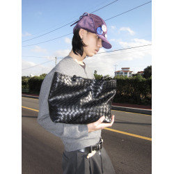 拾遺部落HOME  原創編織復古托特包大容量可斜背可單肩挎包男女