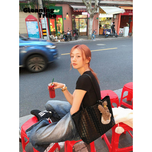 拾遺部落HOME  原創編織復古托特包大容量可斜背可單肩挎包男女