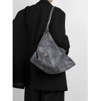 木川卡 原創復古腋下托特包大容量軟皮休閒單肩斜後後背包高級感包包