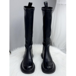 胖妹妹薄底顯瘦長筒騎士靴子女靴2025年加絨雅丹風高筒靴平口長靴