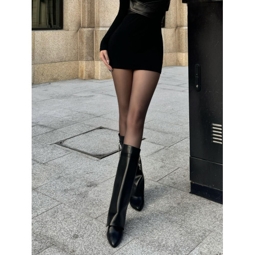 花小姐歐美鎖釦褲琯靴子女長筒靴2026年新款顯瘦不過膝高筒騎士靴