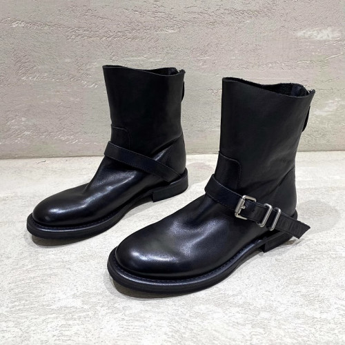 歐洲站2025新款春秋單靴真皮馬丁靴低跟平底短靴女英倫風切爾西靴