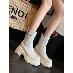 靴子女2026年新款秋冬季厚底短靴圓頭松糕底小個子增高馬丁騎上靴