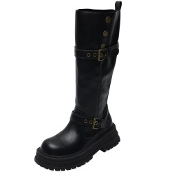 長筒靴女2026新款春季靴子胖mm粗腿高筒靴加絨騎士靴小個子馬丁靴