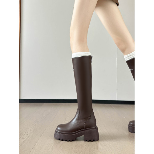 牛皮版內增高11cm不過膝小個子長筒靴女150長靴厚底高筒騎士靴子