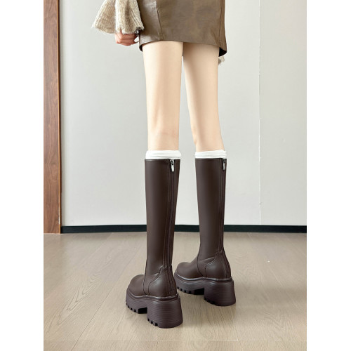 牛皮版內增高11cm不過膝小個子長筒靴女150長靴厚底高筒騎士靴子