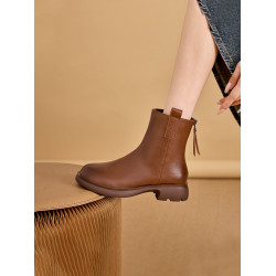 菸筒馬丁靴女2025新款春秋單靴切爾西瘦瘦靴加絨女靴平底黑色短靴