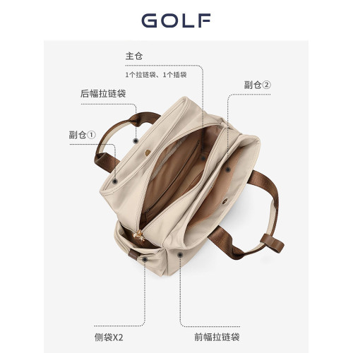 GOLF手提包女2026新款時尚帆布包大容量中年媽媽包手挽包斜後後背包包