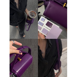 大宇姓張 自製巴西莓紫色波士頓小方盒子包包
