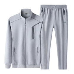 男士春秋冬季帥氣衛衣休閒套裝青年中年爸爸純棉潮流運動服三件套