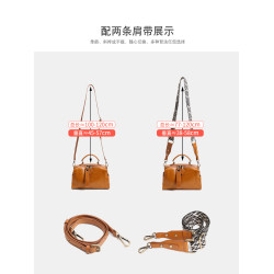 頭層牛皮枕頭包2026新款植鞣皮小方包復古大容量手提包寬帶斜後後背包