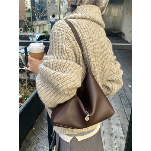 四喜手工·【Hello四喜】小牛皮經典hobo包單肩通勤斜後後背包女式H58