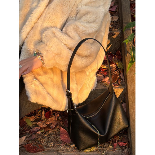 四喜手工·【Hello四喜】小牛皮經典hobo包單肩通勤斜後後背包女式H58