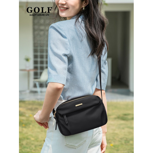 GOLF/高爾夫斜後後背包女2026新款簡約輕便單肩包帆布通勤中年媽媽包