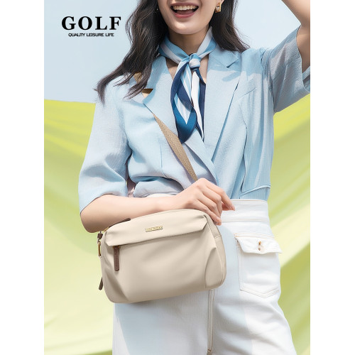 GOLF/高爾夫斜後後背包女2026新款簡約輕便單肩包帆布通勤中年媽媽包