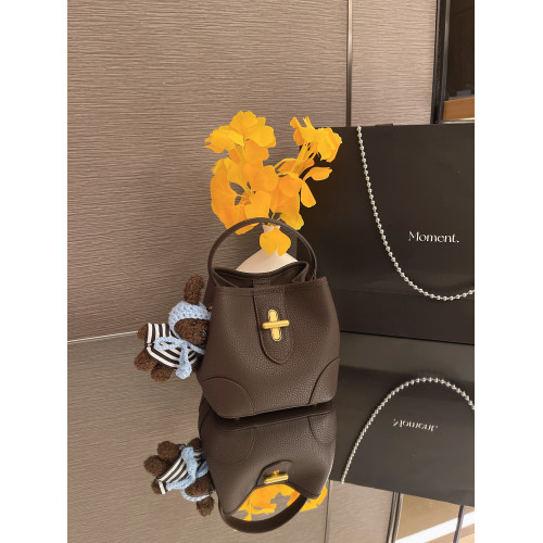 MYFSNH輕奢荔枝紋植鞣軟皮手提水桶包女斜後後背包高級感小衆腋下包包