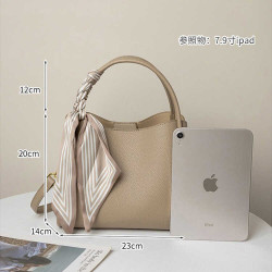 香港爆款手提包女2024新款真皮菜籃子水桶包小衆輕奢斜背小包