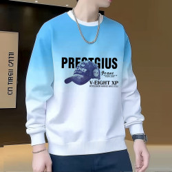 漸變色衛衣春秋季2024新款男士長袖t恤男生潮牌潮流圓領打底衫男