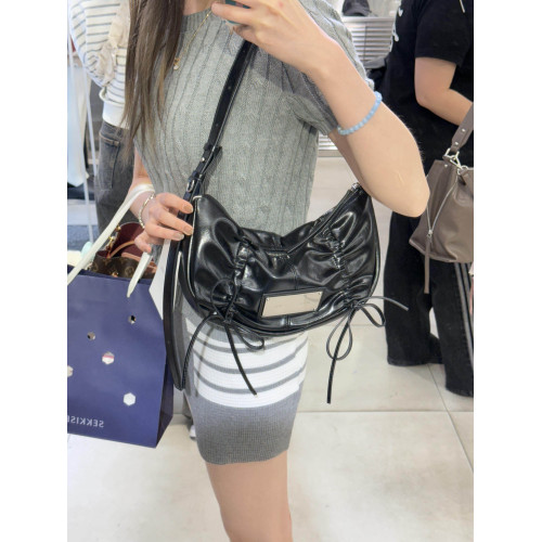 專櫃品質 韓國小衆設計師品牌Matin kim抽褶系帶單肩腋下包手提女