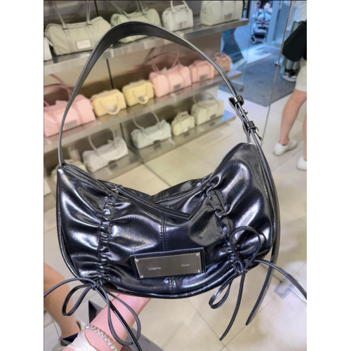 專櫃品質 韓國小衆設計師品牌Matin kim抽褶系帶單肩腋下包手提女